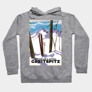 Greitspitz Switzerland & Austria Ski poster Hoodie